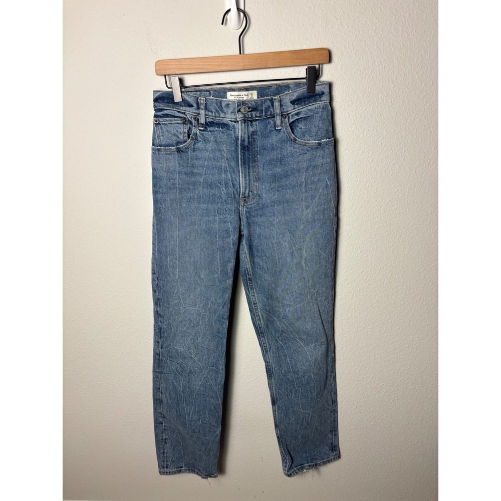 Abercrombie & Fitch The 90s Straight Ultra High Rise Jeans Medium Wash 27 4S